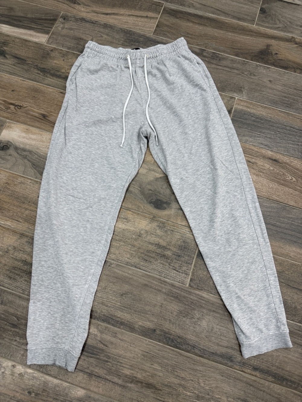 H&M Gray Men's Slim Jogger Sweatpants with Drawstring